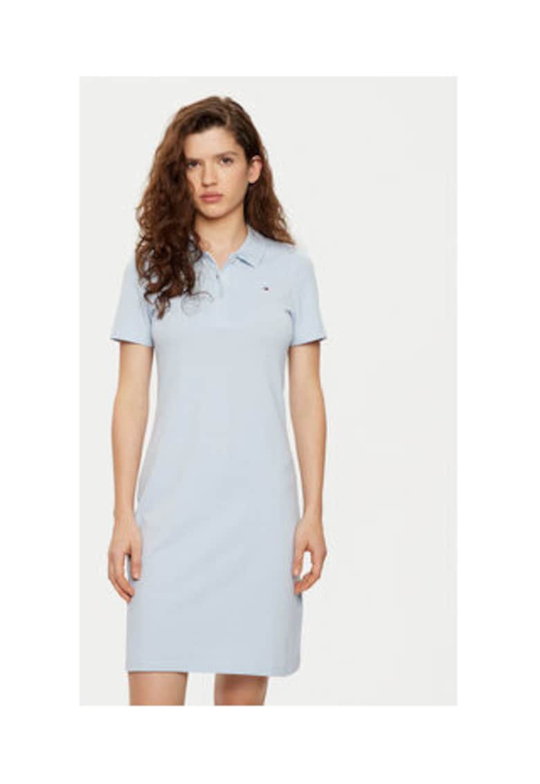 Rochie casual Dama - albastru - 96% bumbac organic - 4% elastan -