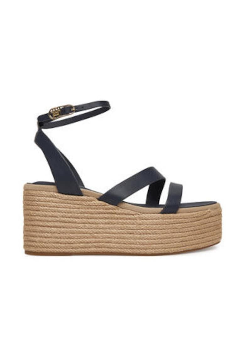 Tommy Hilfiger Sandale cu platforma pentru femei - piele naturala - bleumarin -