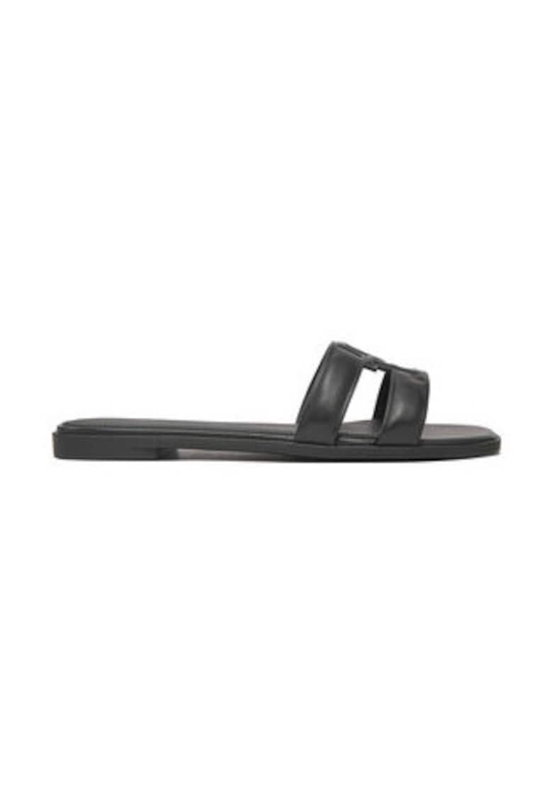 Slapi de dama - 305156525 - piele naturala - negru -