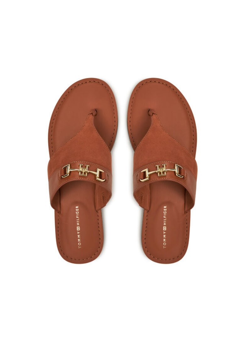 Slapi dama - piele naturala - maro -