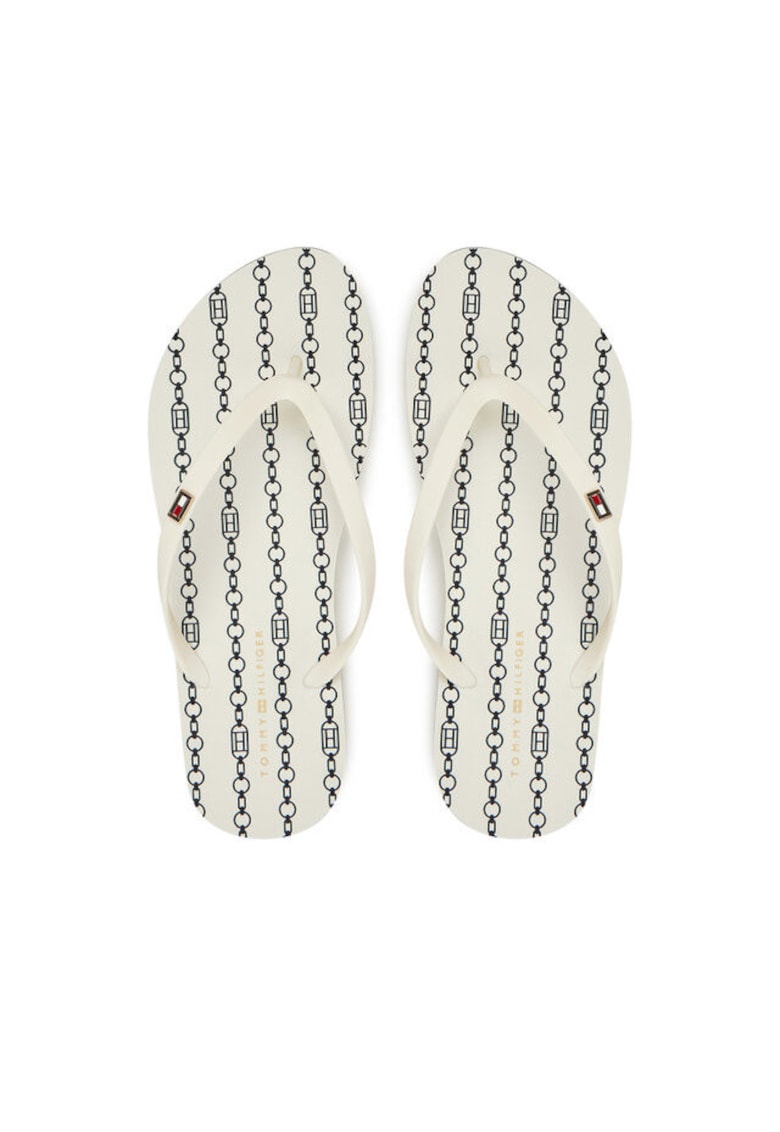 Slapi dama - plastic - alb/negru -