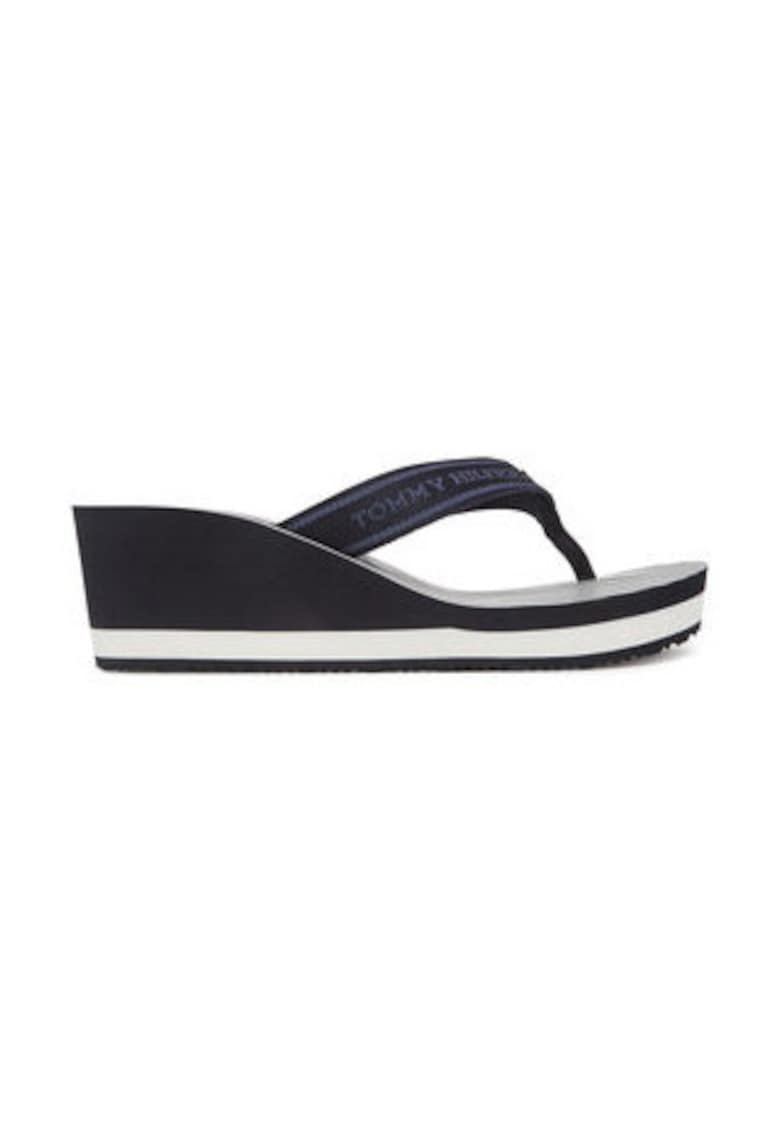Slapi dama - textil - alb/negru