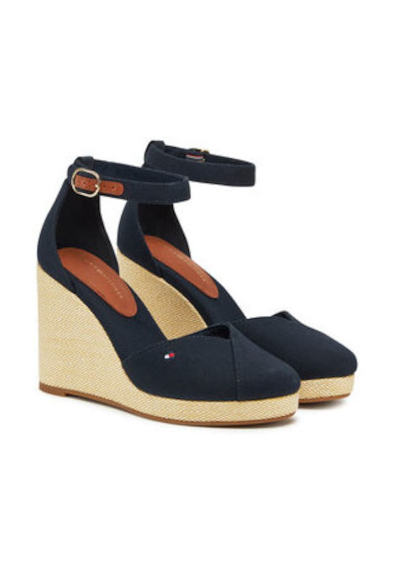 Pantofi dama - bleumarin - platforma - textil
