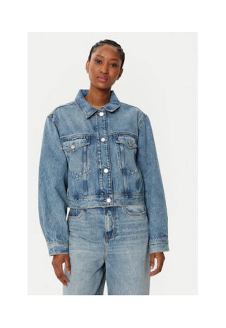 Geaca de blugi dama - Albastru - 70% bumbac - 30% bumbac reciclat