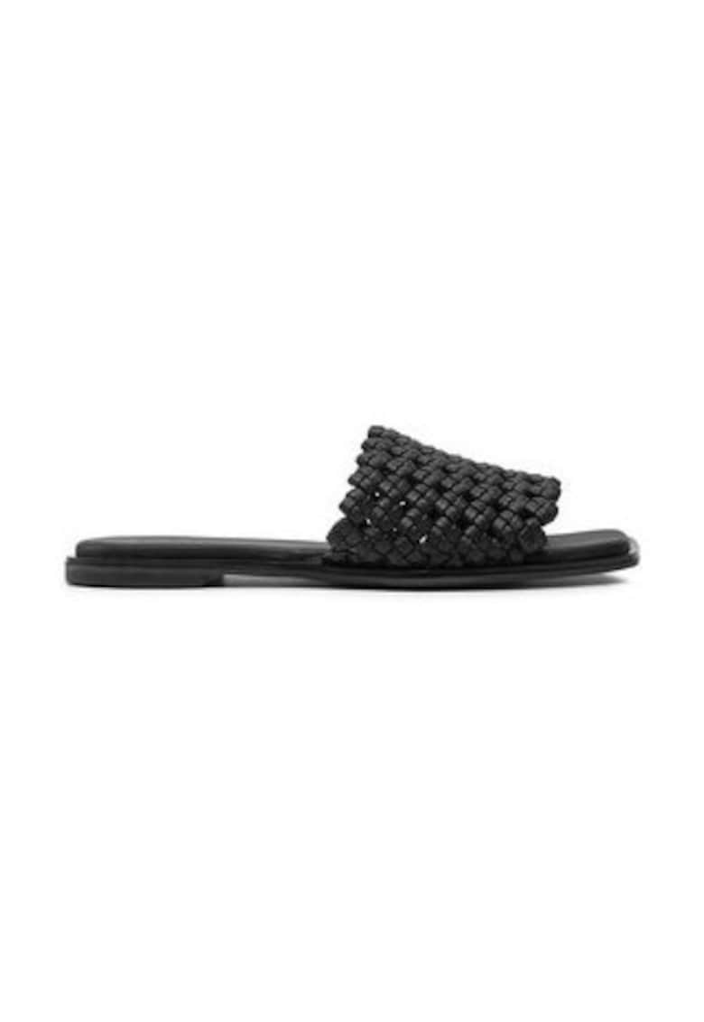 Slapi de dama - 304235375 - piele ecologica - negru - Slapi de dama - 304235375 - piele ecologica - negru -