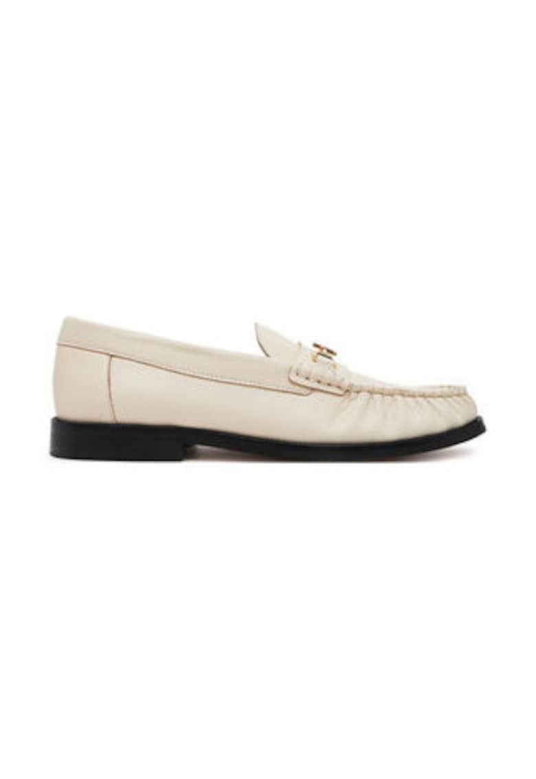 Mocasini dama -  piele naturala - bej -