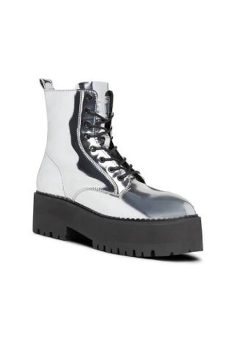 Botine dama -  piele ecologica - gri