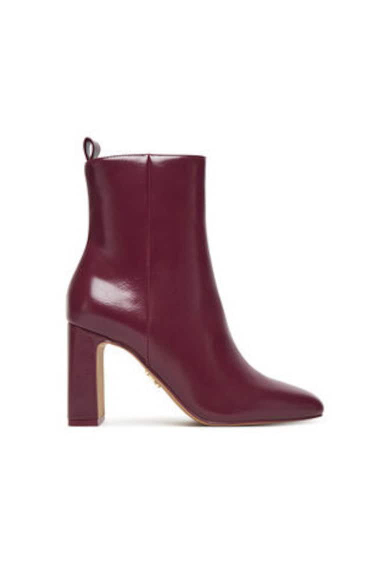 Botine dama -  piele ecologica - visiniu -