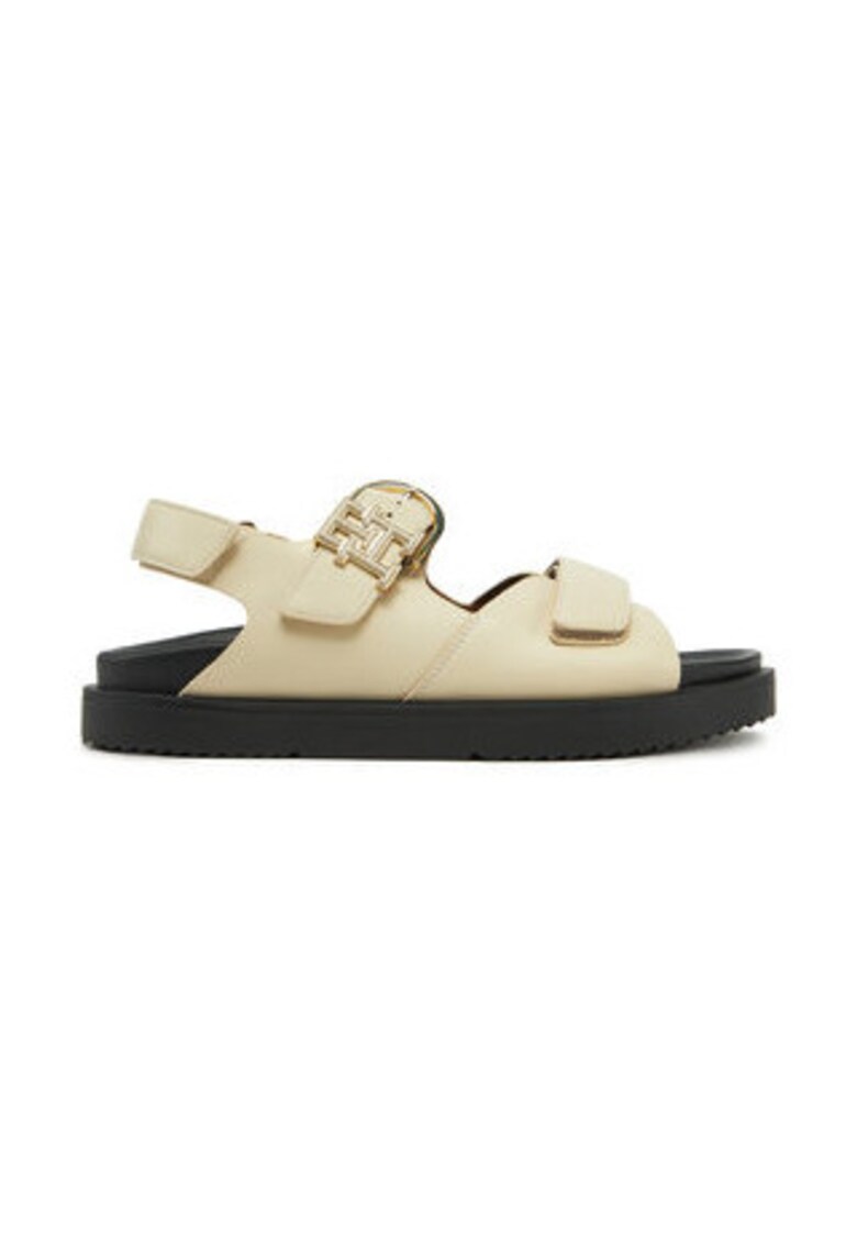 Sandale dama - piele naturala - bej - inchidere velcro -