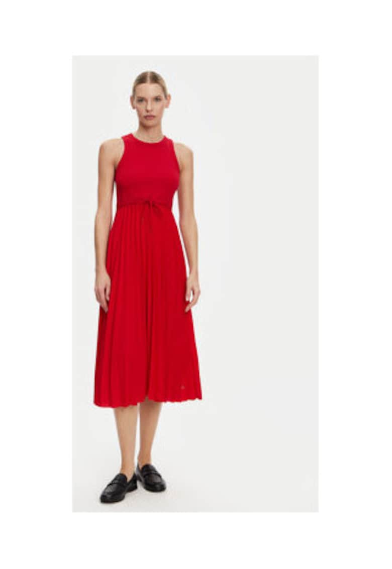 Rochie casual Dama - rosu - 95% viscoza - 5% elastan