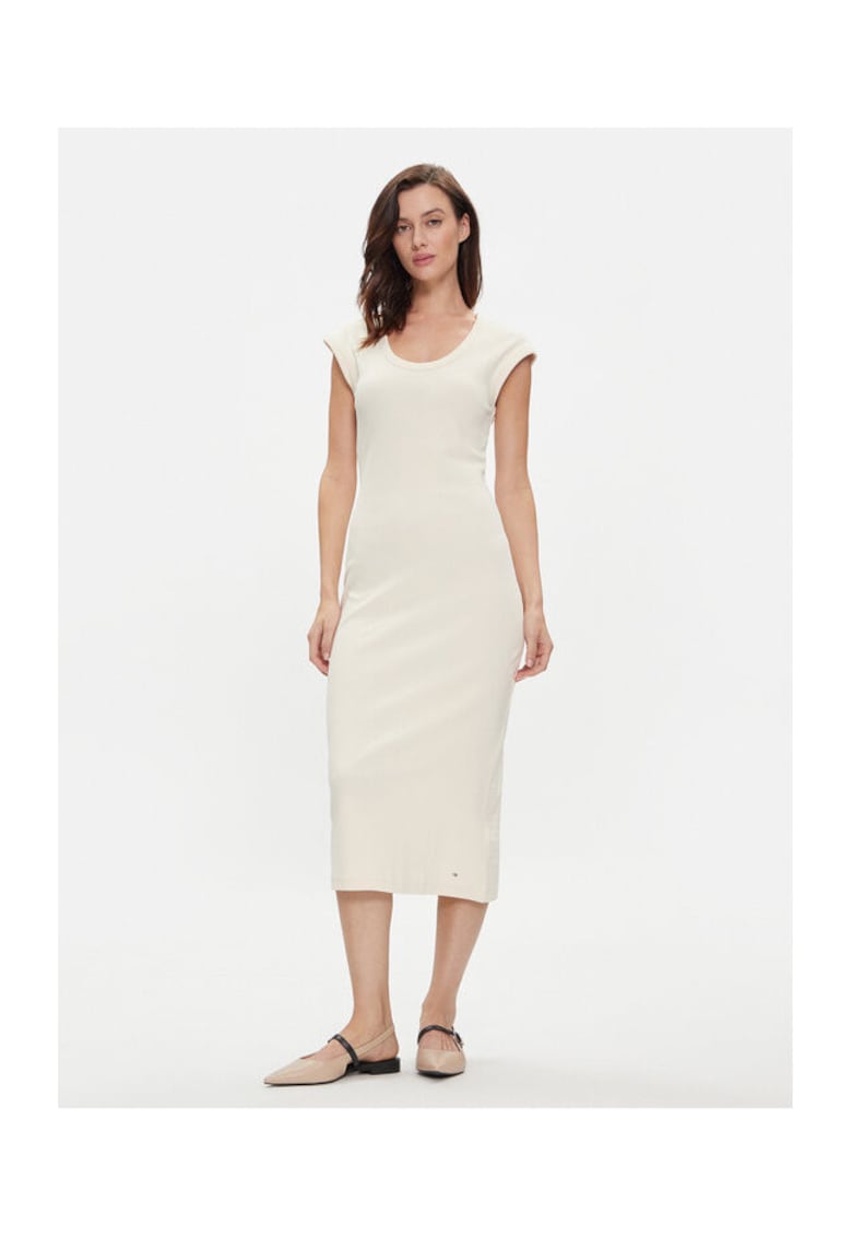 Rochie de vara Dama - Bej - bumbac si elastan