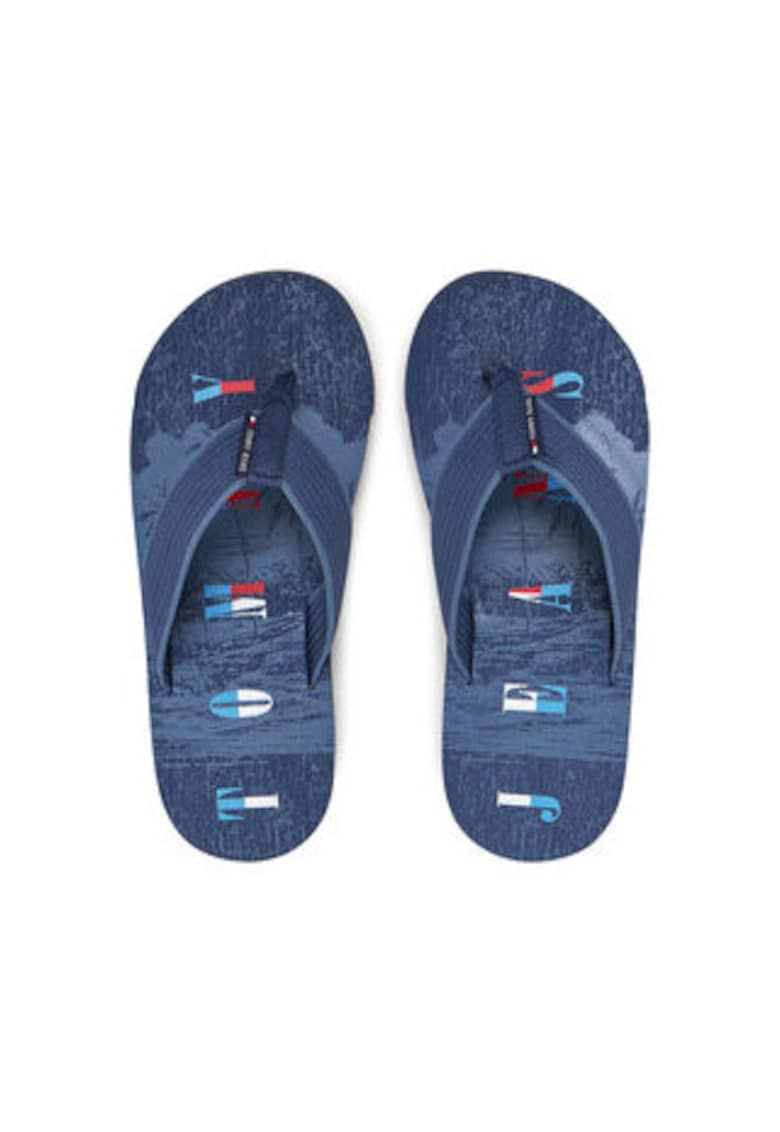 Slapi barbatesti -  albastru - material textil