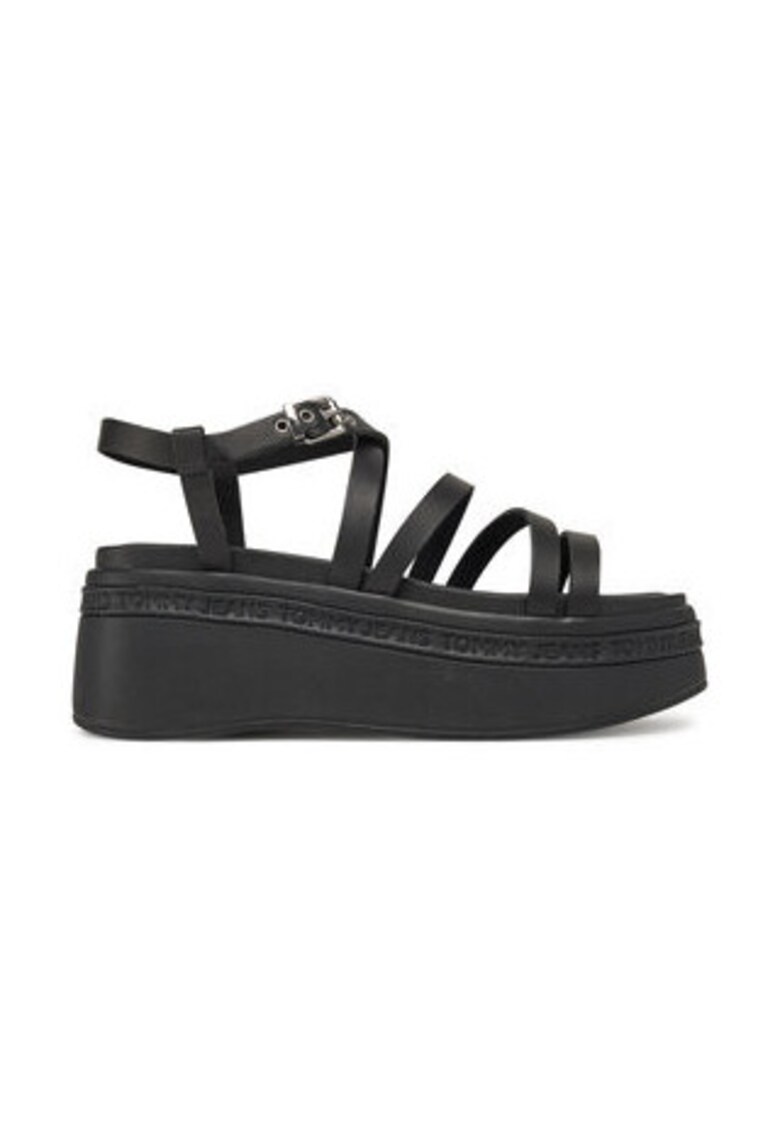 Sandale dama - piele naturala - negru -