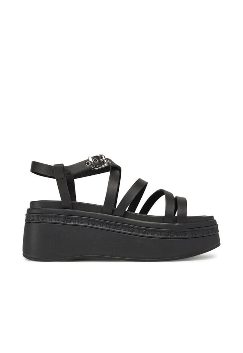 Sandale dama - piele naturala - negru -