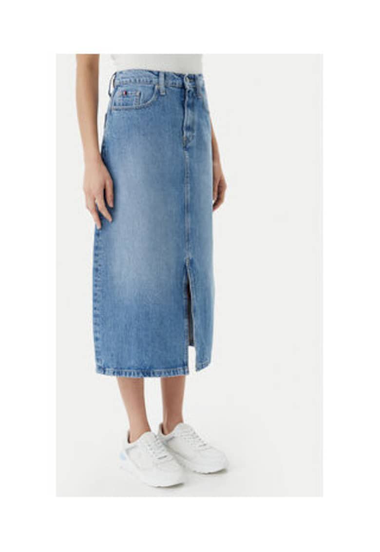 Fusta Dama - denim - albastru - 70% bumbac - 30% bumbac reciclat -