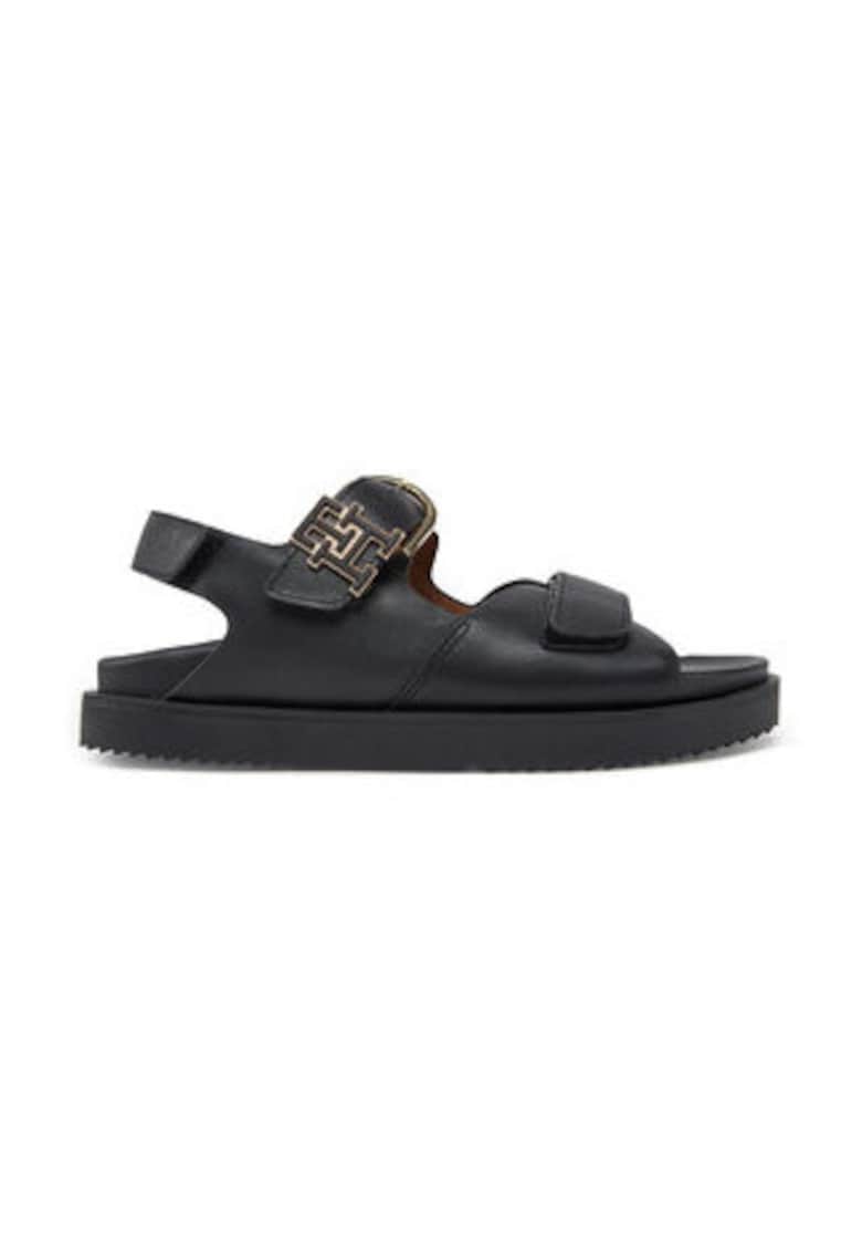 Sandale dama - piele naturala - negru - Negru