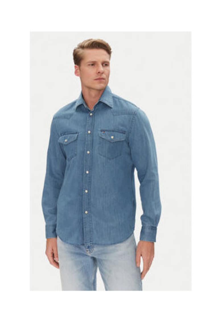Camasa din denim barbati - Albastru - 100% bumbac - Albastru