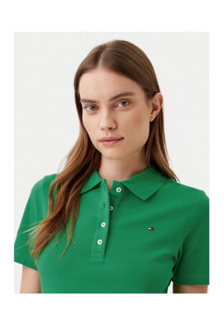 Tommy Hilfiger Polo Dama - Verde - 96% bumbac organic - 4% elastan