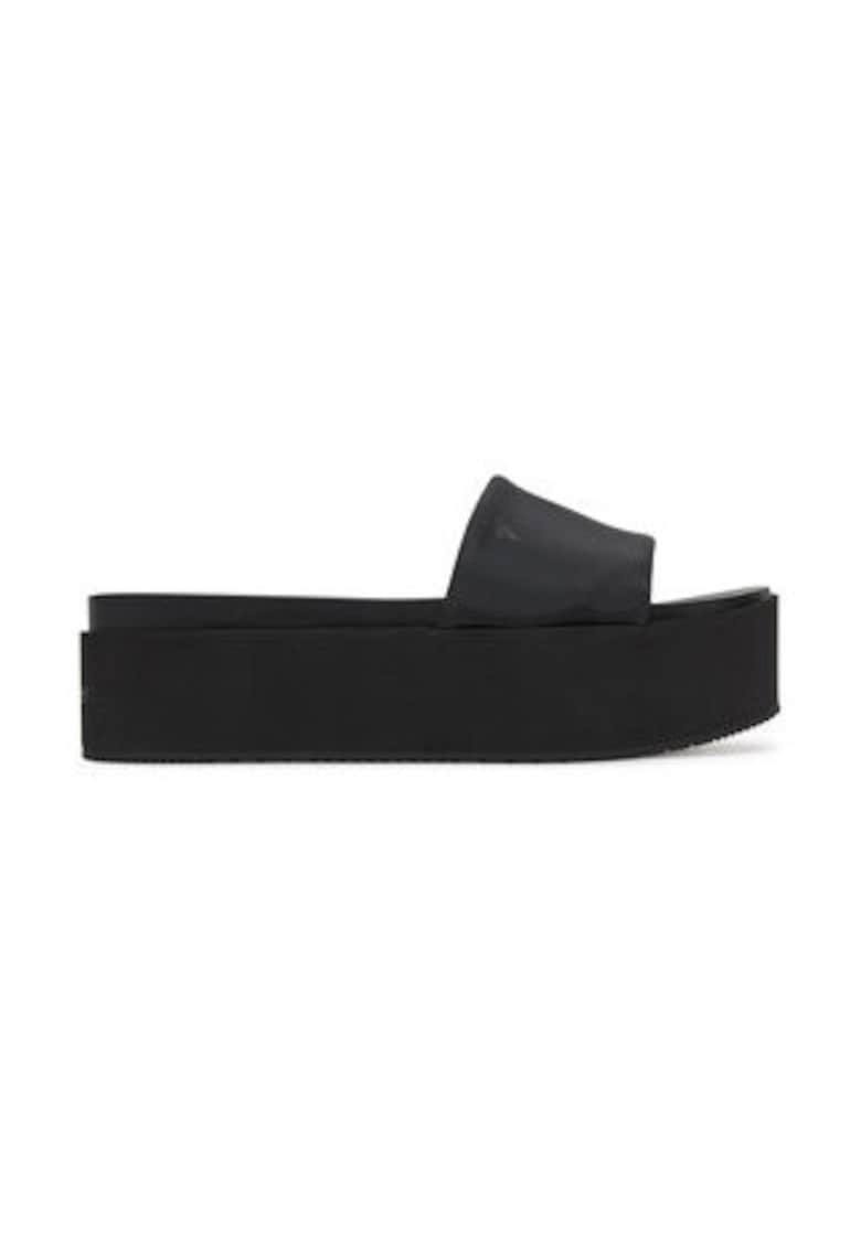 Slapi dama - textil - negru