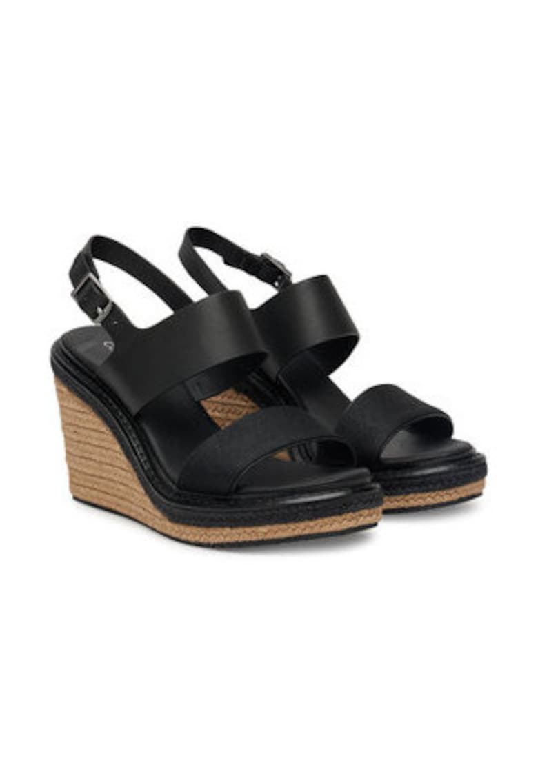 Sandale pentru femei -  material textil - negru