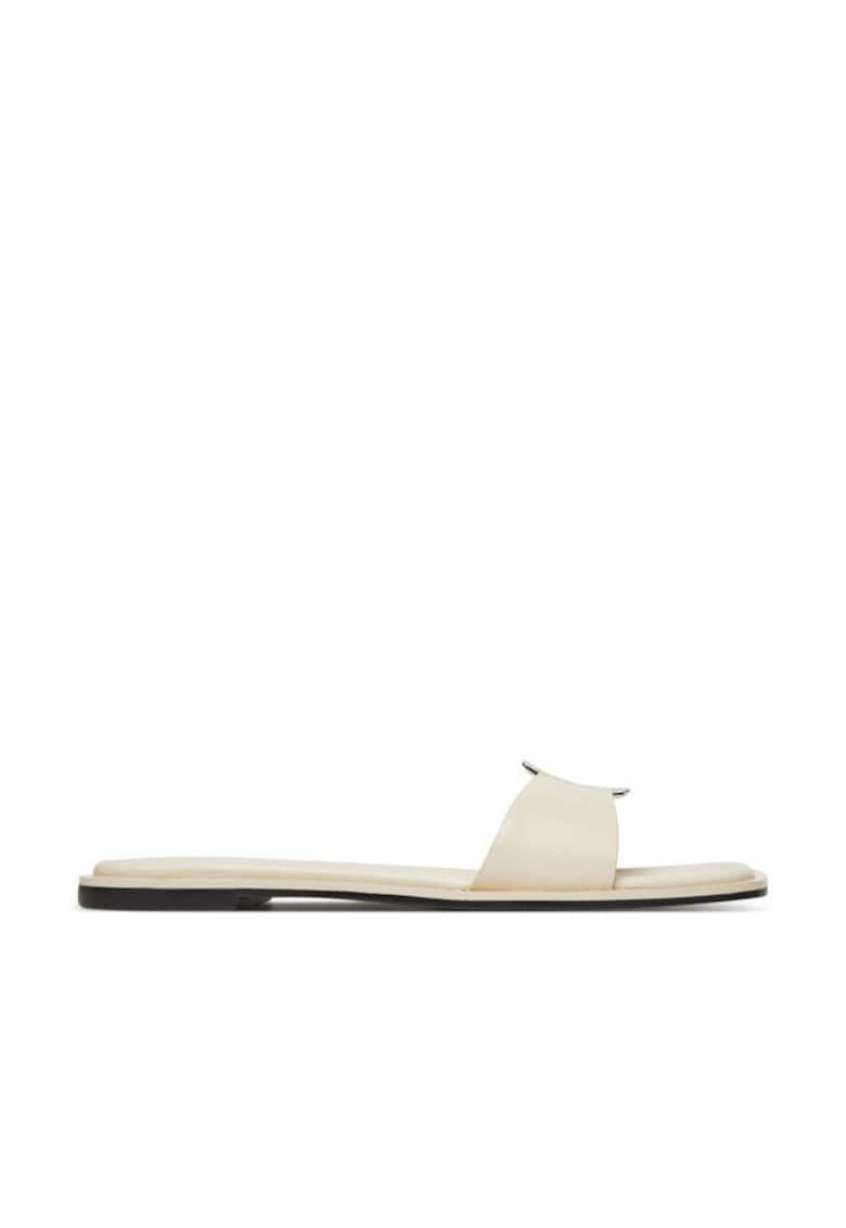 Slapi dama - piele naturala - bej -