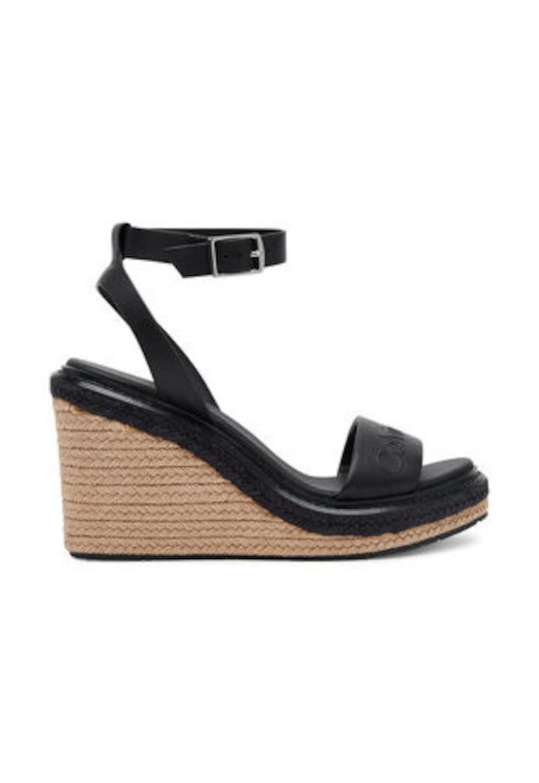 Sandale pentru femei - piele naturala - negru -