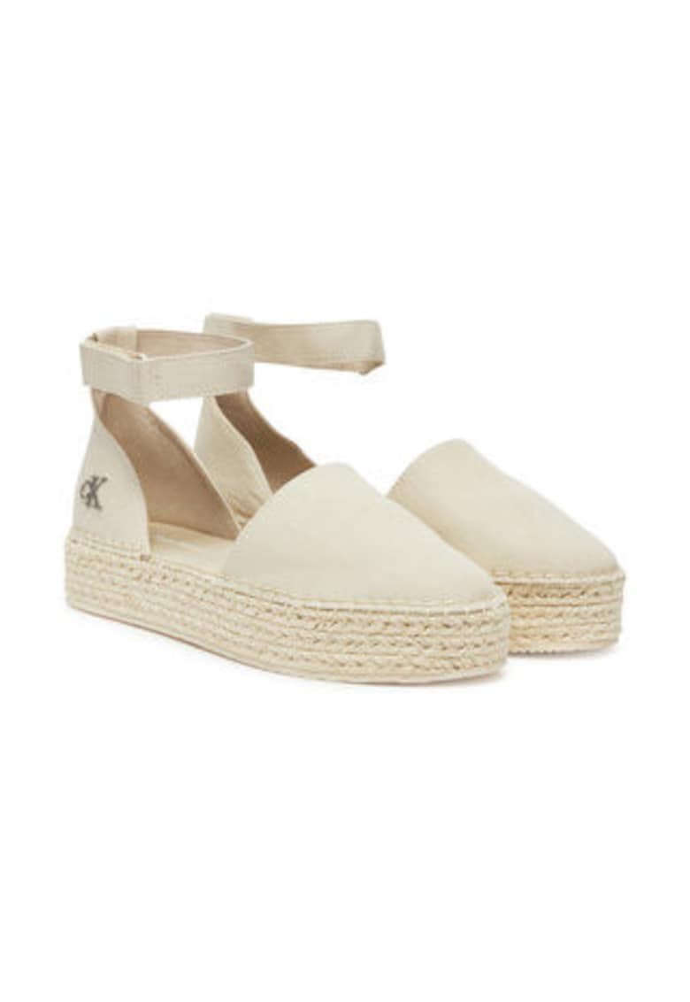 Sandale pentru femei -  material textil - bej -