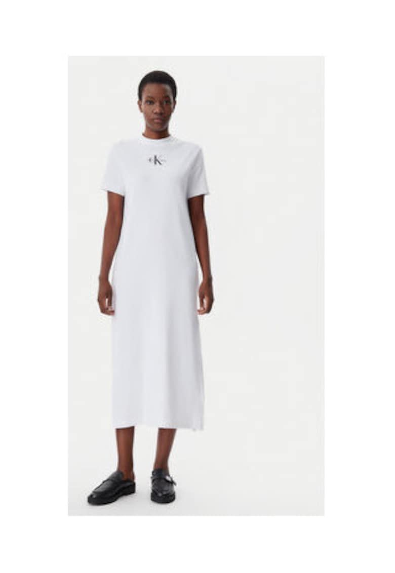 Rochie casual - alb - material sintetic