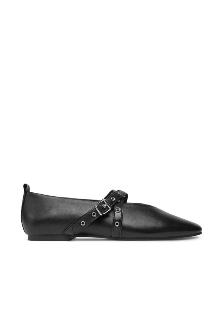 Balerini dama - piele naturala - negru
