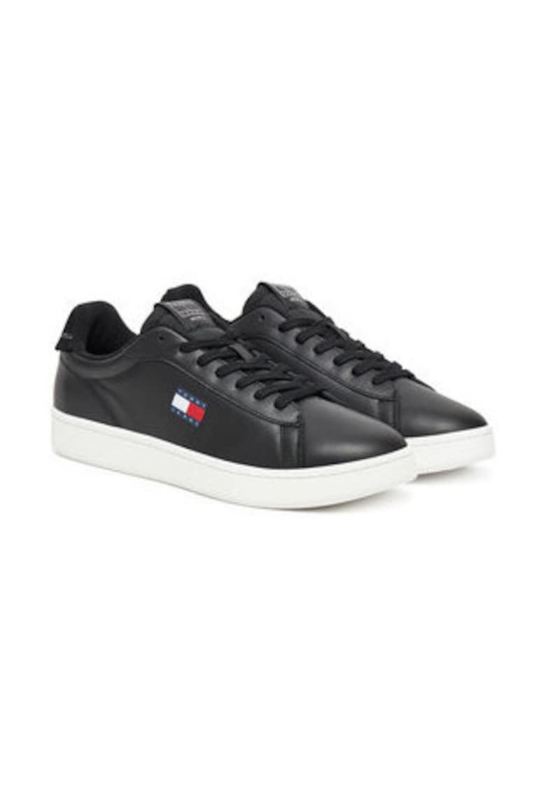 Tenisi barbatesti - 305438140 - piele naturala - negru