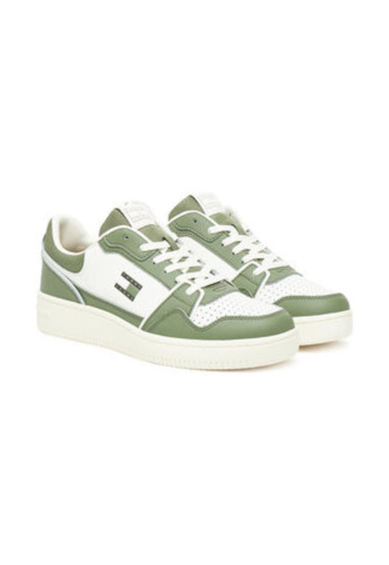 Tenisi barbatesti -  305437938 - piele naturala - alb/verde