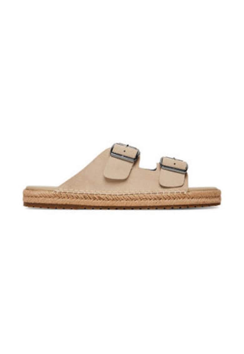 Papuci barbati 305436689 - Tomy Hilfiger - Piele naturala - Bej