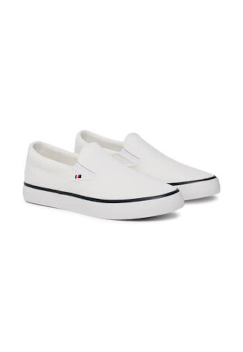 Mocasini textil - alb