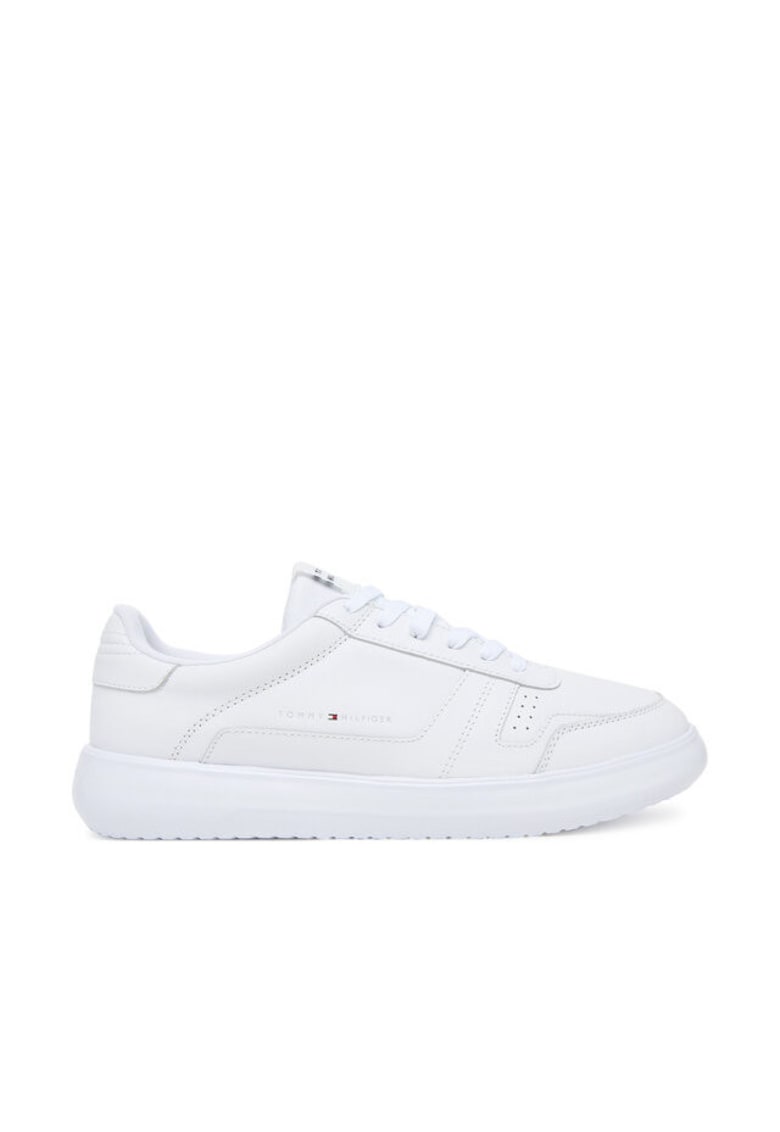 Pantofi sport din piele cu imprimeu logo lateral Modern - Alb