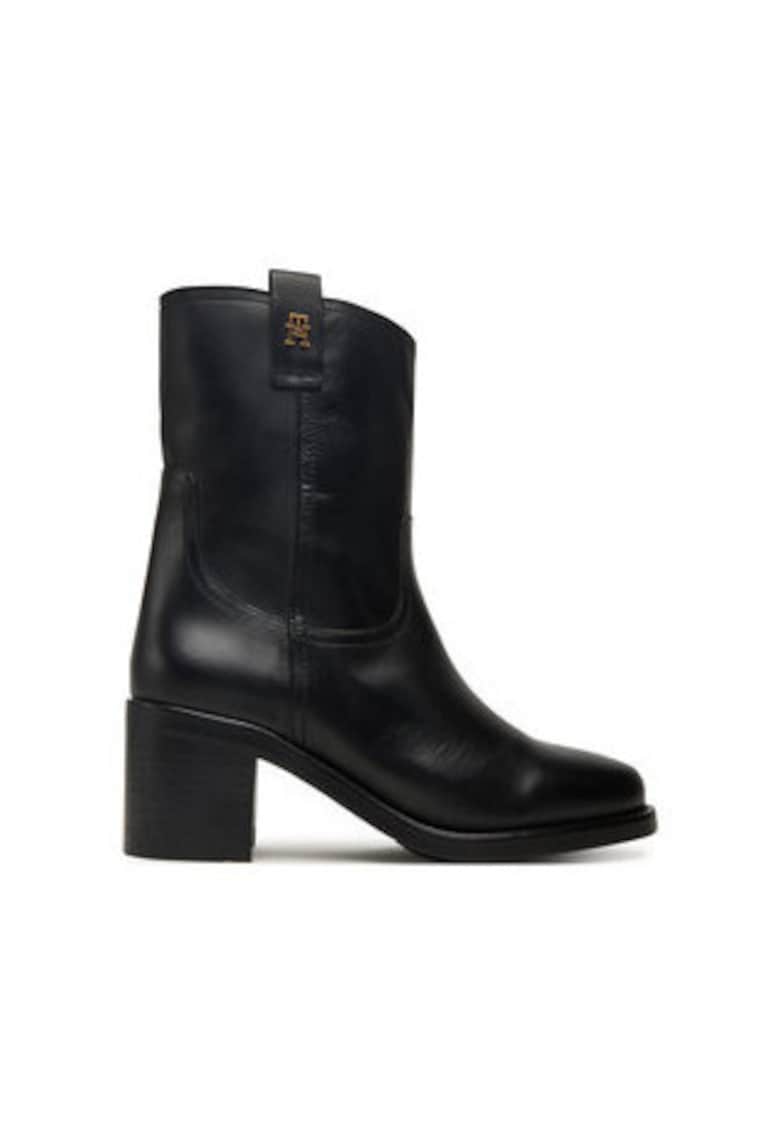 Botine dama - piele naturala - negru - de - Negru