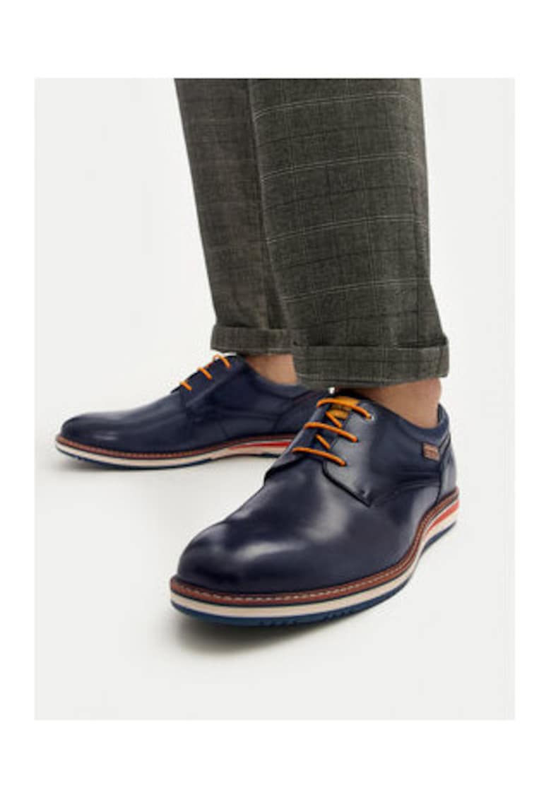 Pantofi barbatesti - 302997503 - piele naturala - albastru -