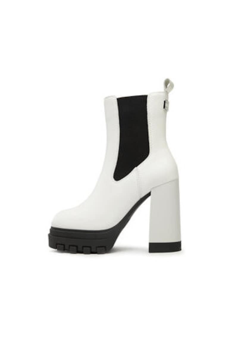Botine dama - piele naturala - alb