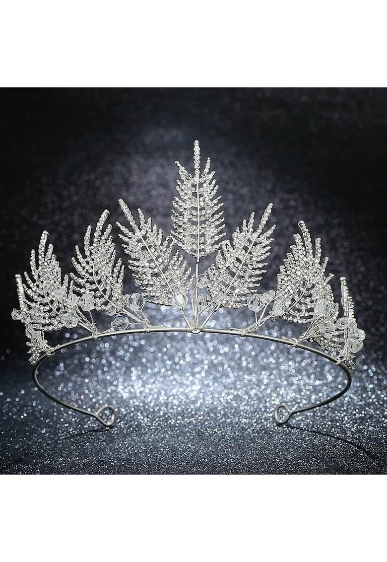 Coronita argintie - cu frunze si pietre - Magret C2 -