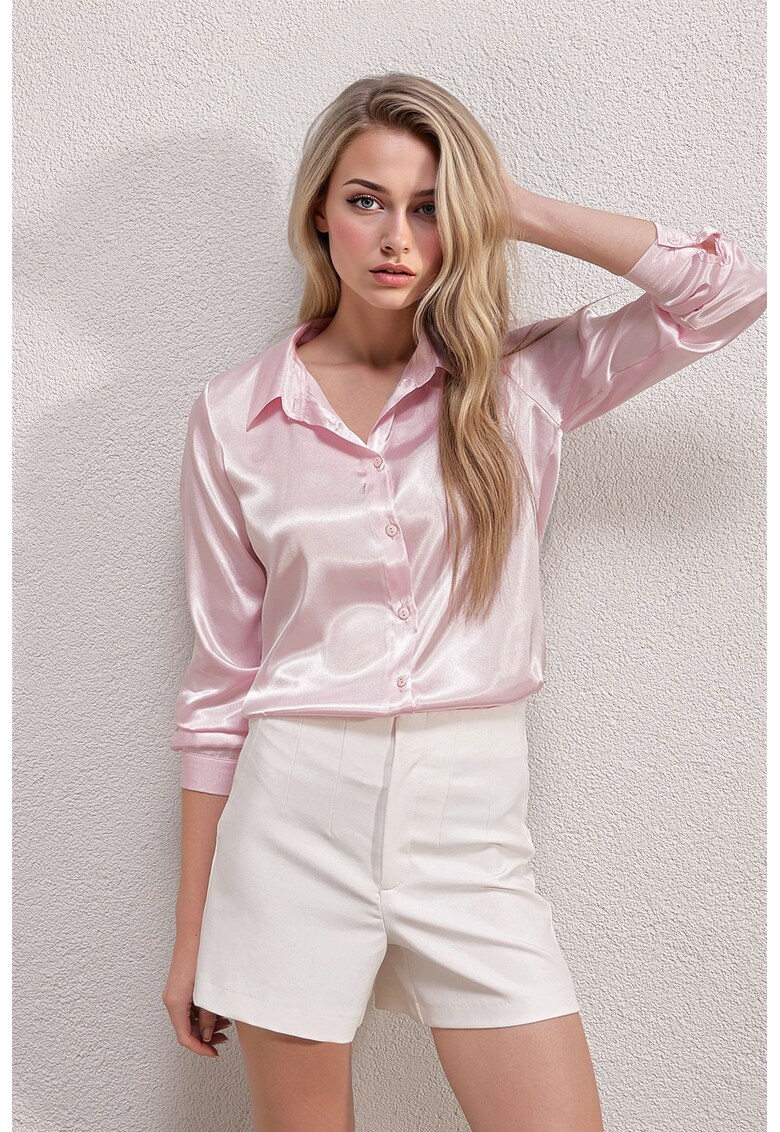 Camasi dama - HiCCUP - camasa cu maneca lunga - roz orhidee - textil