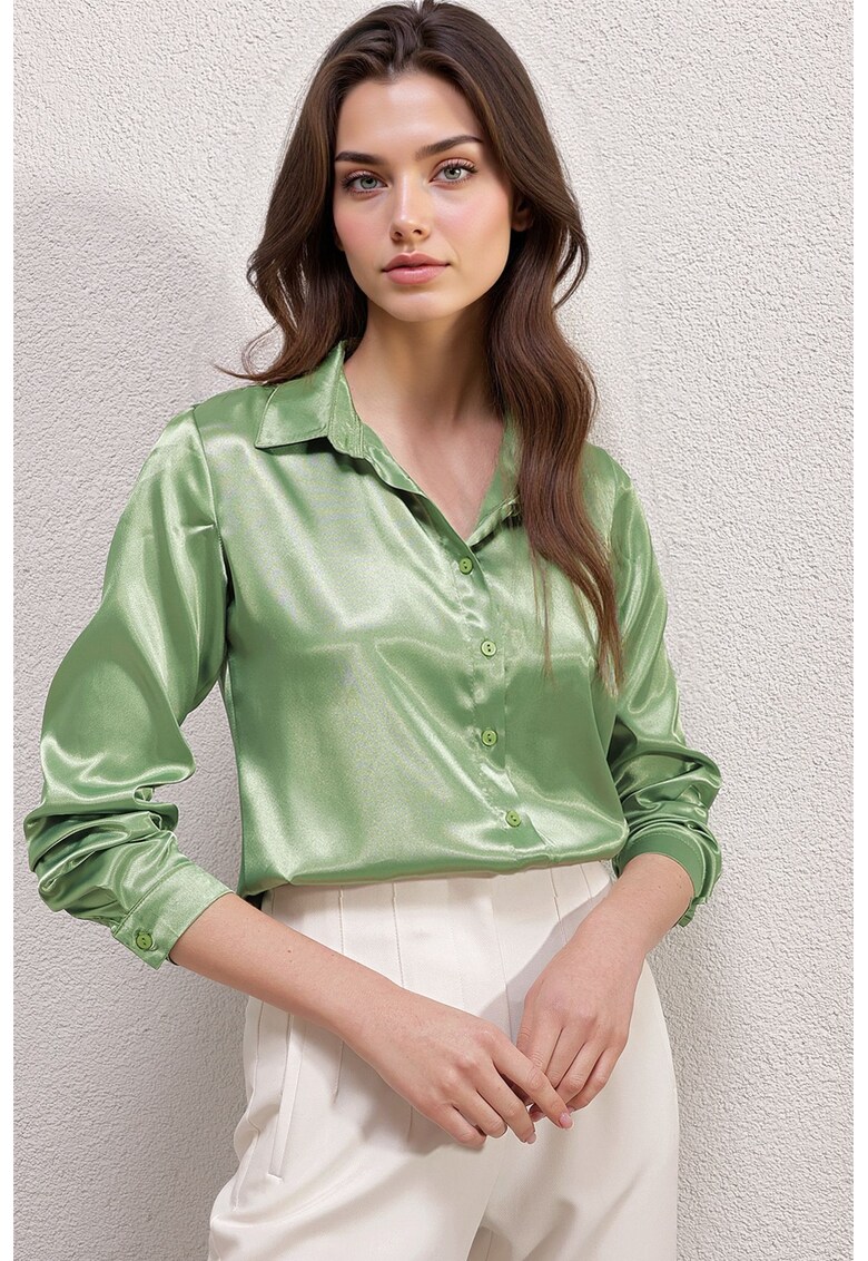 Camasa din satin regular fit cu maneca lunga BDART