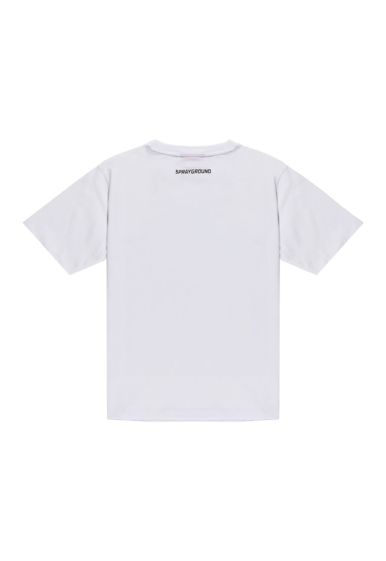 Tricou cu logo pe piept - Alb optic