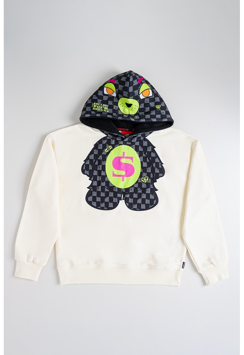 Hanorac de bumbac cu imprimeu contrastant