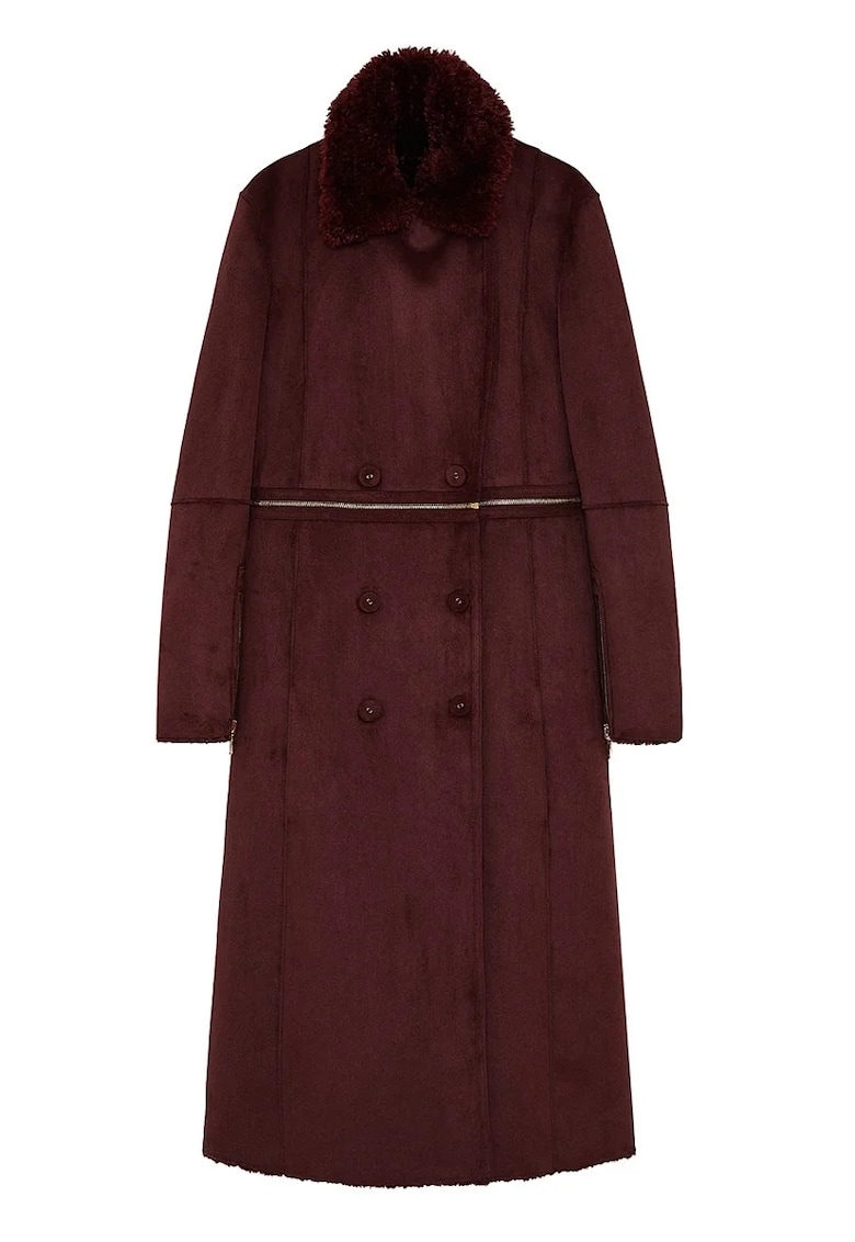 Palton lung cu închidere la două rânduri de nasturi