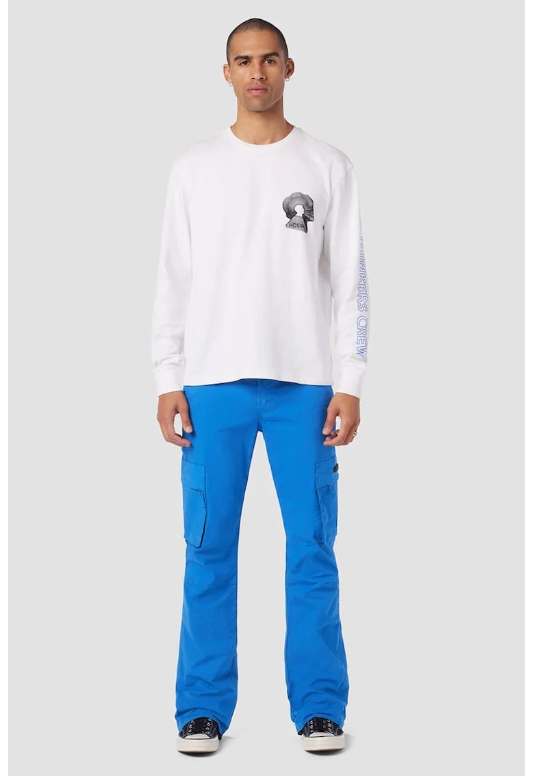 Pantaloni din denim cargo evazati