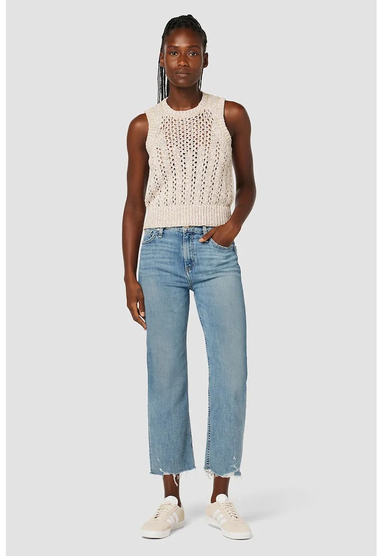 Blugi cu croi drept - fără tiv finisat - cu talie înaltă