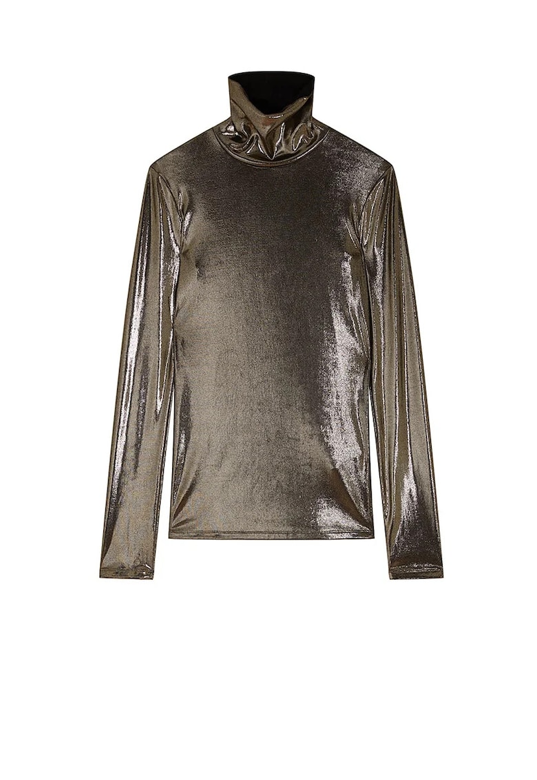 Bluză cu guler înalt cu croi clasic Bluză cu guler înalt cu croi clasic