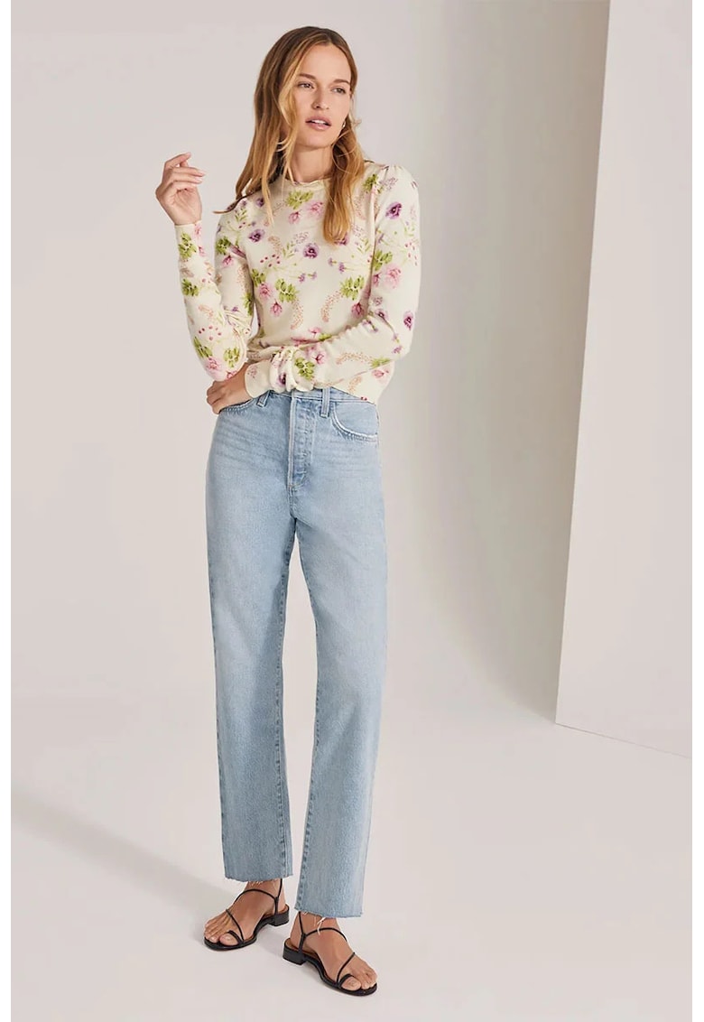 Blugi fără tiv - cu aspect ușor prespălat Blugi fără tiv - cu aspect ușor prespălat