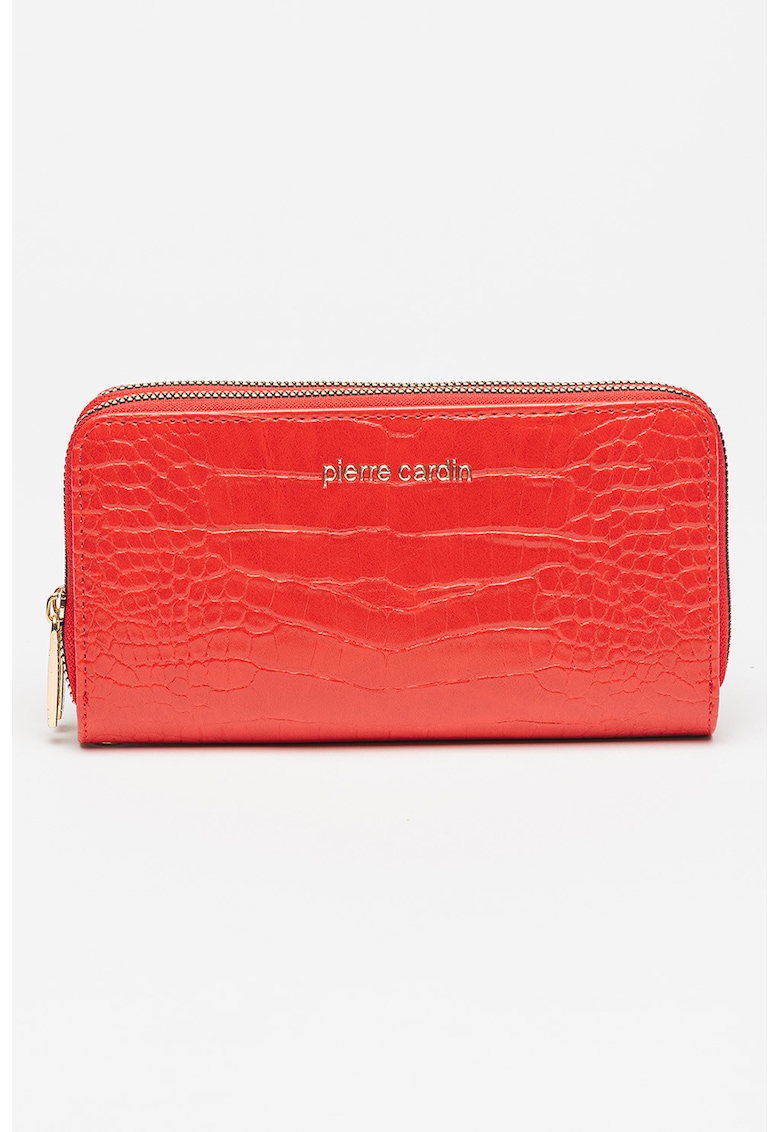 Portofel din piele ecologica cu aspect de piele de crocodil