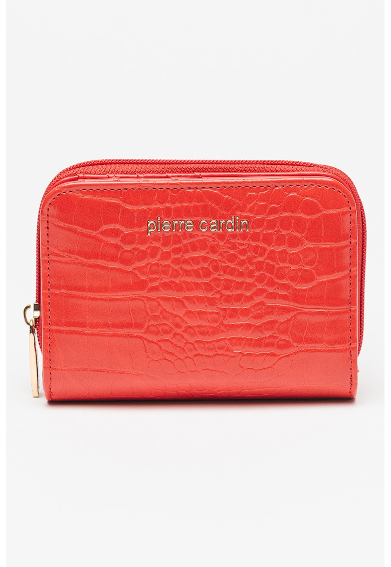 Portofel cu logo si aspect de piele de crocodil Portofel cu logo si aspect de piele de crocodil