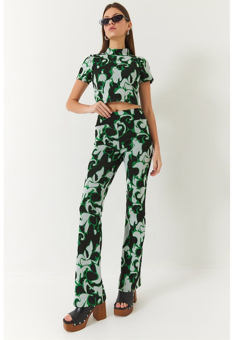 Set de tricou si pantaloni cu imprimeu abstract - 2 piese -